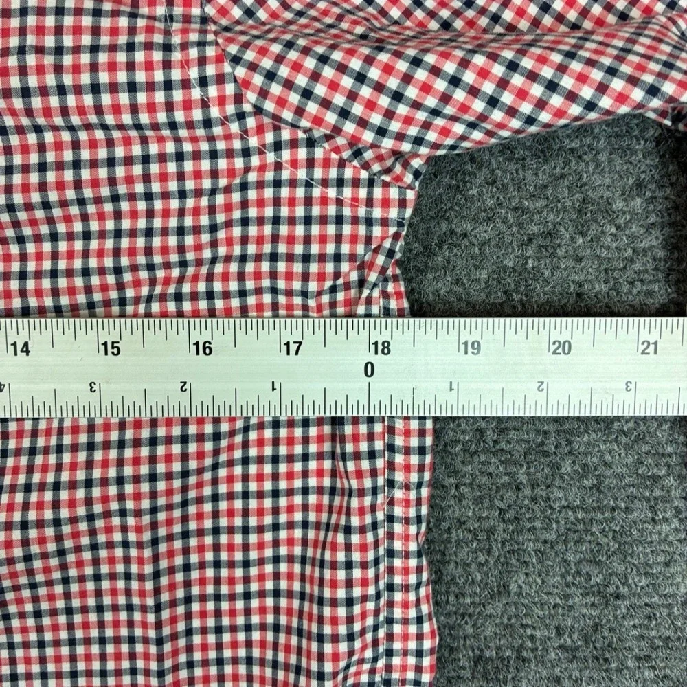 Ralph Lauren Boys‎ Gingham Button Down Shirt Red White Blue Size Large 14-16